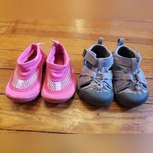 Size 4 Toddler Girls - I Play Water Shoes and Keen Sandals